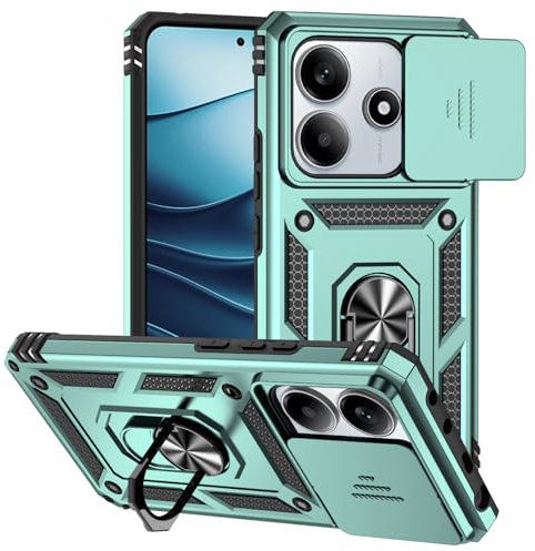 BEEJTUNY Coque pour Xiaomi Redmi Note 14 5G avec Magnétique, Housse Anneau avec Cache-Objectif, Xiaomi Redmi Note 14 5G Étui avec Support Rotatif. Vert