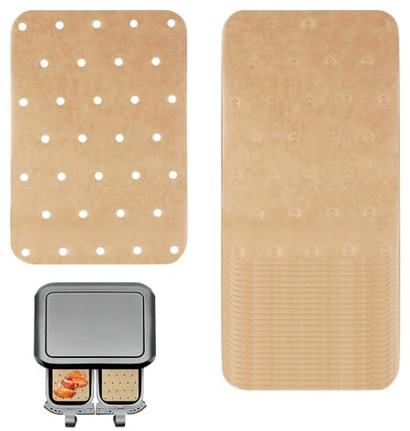 Dumhuts 150 pcs papier sulfurisé pour air fryer, carta perforata antiaderente 14 x 20,3 cm, accessorio da forno per friggitrice ad aria e forno