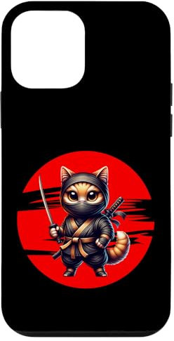 iPhone 12 mini Japanese Cat Ninja Red Moon Case
