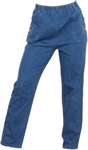 Pretty Attitude Cherry Berry Mom Jeans Full Length Jeans for Women UK Full Elasticated Waist Pant