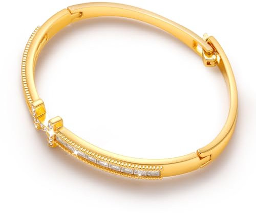 Kelayshia Armband Damen Gold,316L Titan-Stahl Armreif Gold,Mode Nagel Armreif,6.7 Zoll Armreifen Damen,Wasserdichtes Armband