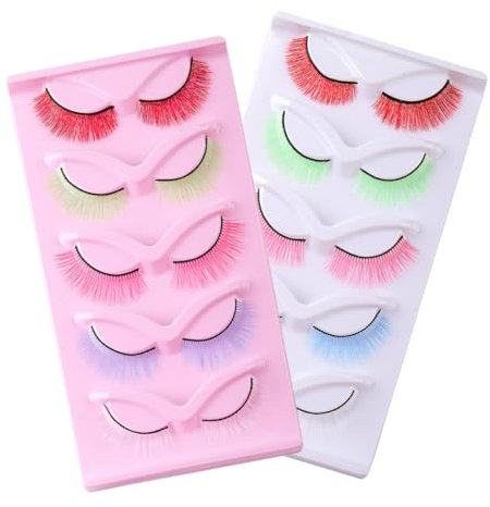 Ipetboom False Ciglia Colorate Per Donne Estensioni Di Trucco Per Performance Teatrali e Feste Facili Da Applicare e Leggere Di Ciglia Fatte