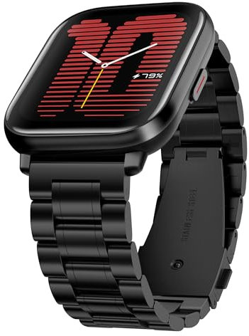 iHoxstrapie Correa Compatible con Amazfit Active 42mm, Elegante Diseño y Wearable Metal Correa de Repuesto Compatible con Amazfit GTS/GTS 2/GTS 2e/GTS 2 Mini/GTS 3/GTS 4/GTS 4 Mini
