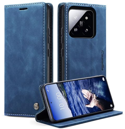 Monweicz Cover Compatibile con Xiaomi 14T, Custodia Portafoglio con Slot per Scheda, Protezione Completa Premium in Pelle PU, Flip Libro Magnetica Xiaomi 14T, Blu