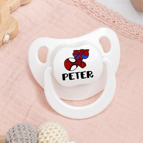 Wanapix | Personalisierte Baby-Schnuller | Silikonsauger für Neugeborene | 0–6 Monate | Anatomische Schnuller BPA- und Phthalatfrei | Spidder