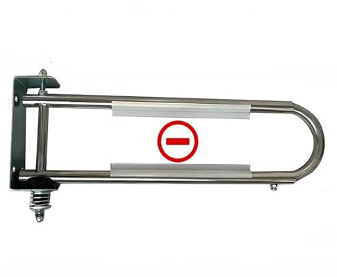 Puerta de Seguridad Metálica Ajustable de una Sola Entrada, Puerta de Transferencia con Canales de Inspección de Boletos, Canales Panorámicos de Importación y Exportación.(Silver+clear,1pc)