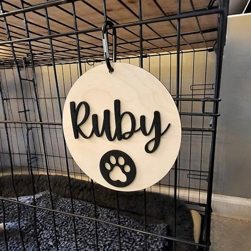 Personalized Wooden Crate Sign - Custom Hanging Plaque for Pet Crate Decor - Rustic Animal Name Sign - Custom Pet Gift