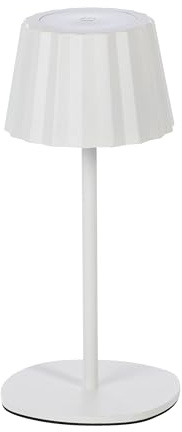 Northpoint 3in1 LED Tischlampe Flaschenleuchte max. 45cm hoch mit 3000mAh Akku 200lm warmweiß und RGB stufenlos dimmbar für Innen und Außen Plissee weiß