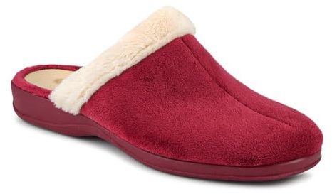 Pavers Heeled Mule Slippers - Burgundy Size 6