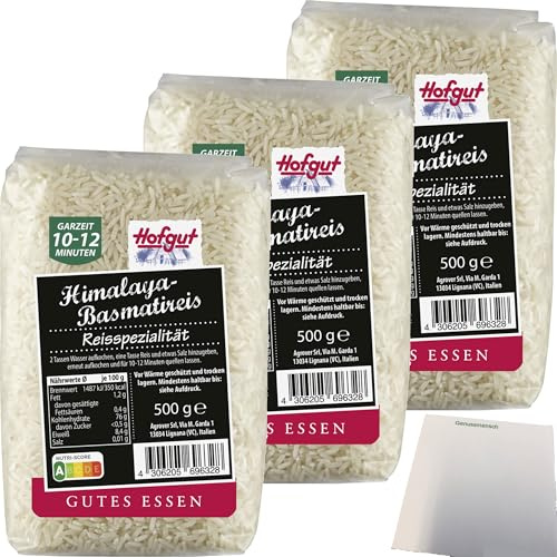 usy Bundle für Hofgut Himalaya Basmati 3er Pack (3x500g Packung) + usy Block