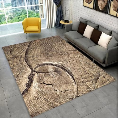Xisnuient 3D Wood Grain Lines Rug Carpet for Living Room Bedroom Home Decor,Non-Slip Decoration for Sofa Doormat Bath Hallway Foot Mat Playroom Play Mat Kid Gift (Color 8,160x200 cm)