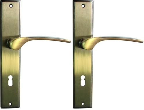 Alpertec Nelson - LS Messing brüniert für Zimmertüren Drückergarnitur Türdrücker Türbeschläge, 32214363 (Packung mit 2)
