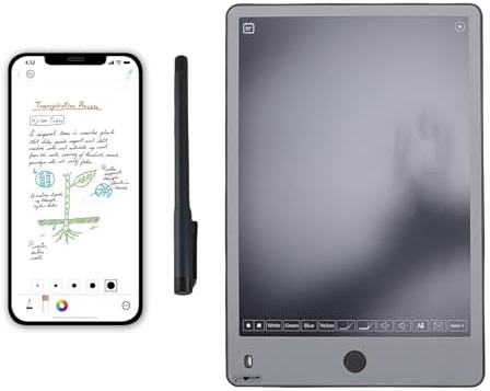 Annadue Digital Note-taking Set, Smart-Pen + A4 Notebook Reusable LCD Notepad, Auto Real-time Sync, Digitizing Convert to Text Storing Sharing Paper Notes