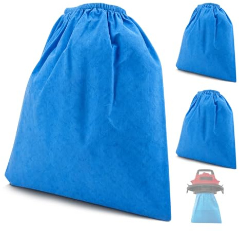 3 sacs filtrants bleus pour aspirateur sec/humide compatible avec Einhell TC-VC 1820 S et TE-VC 36/25 Li, filtre textile lavable réutilisable pour atelier de garage de voiture domestique
