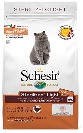Schesir Cat Sterilized Huhn, Katzenfutter trocken für sterilisierte Katzen, Beutel, 1.5 kg