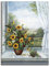 ARTLAND Wanddeko Leinwand Bilder Wandbild 60x80 cm Stillleben Arrangements Botanik Malerei Blau A6DL Sonnenblumen am Fenster