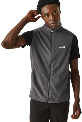 Regatta Tobias II Smanicato in Pile Symmetry, Anti Pilling Fleece, Iron(Black), 4XL Uomo