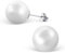 Bungsa weiße Perlen Ohrstecker .925 STERLING SILBER 12mm (Ohrringe Echtschmuck Studs Ohrschmuck Damen Frauen Herren)