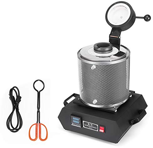 Happybuy Horno de Fusión, 3 kg Horno de Fusión de Oro, 1150 ℃ Horno Fundición Metales Digital 2050 W Horno de Fusión Eléctrica para Fundir Oro