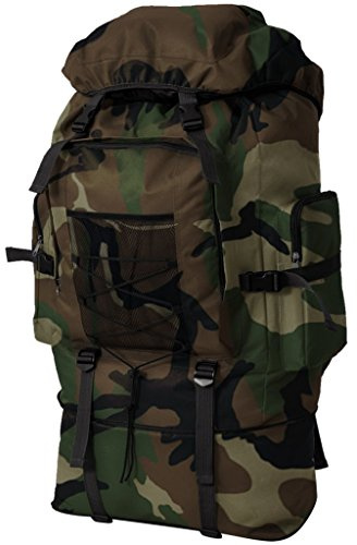 Festnight 100 L Armeerucksack Rucksack XXL Wanderrucksack Wandertasche 100 Liter Outdoor-Rucksack für Reise Wandern - Tarnfarbe
