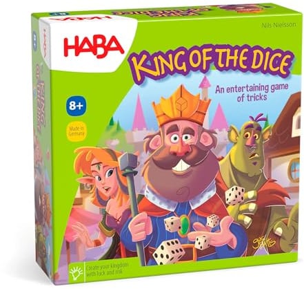 HABA 303590 King of the Dice - EIN kniffliges Würfelspiel für 2-5 Spieler ab 8 Jahren - englische Version (Made in Germany)
