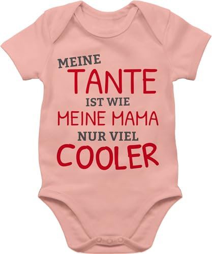 Baby Body Junge Mädchen - Meine Tante ist wie meine Mama nur cooler - 12/18 Monate - Babyrosa - nichte strampler babykleidung tantes aunt auntie bodys baby-kleidung tante+baby-kleidung aunties