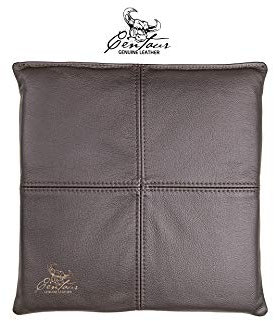Centaur - Hochwertiges Leder Sitzkissen - Chocolate 35x35 cm - Ideal für Stuhl oder Sitzbank - Abwaschbare Echtleder Stuhlkissen - Pflegeleichte Sitzauflage