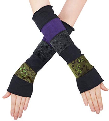 PUREWONDER Damen Armstulpen Handstulpen Design Nr. 11 Farbe Schwarz