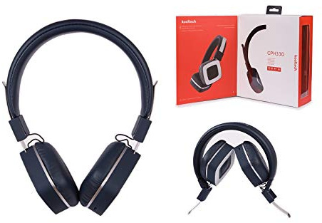 Kooltech 018024 Cuffie Bluetooth, Pieghevole, Metallo Quadro, Blu