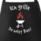 MoonWorks® Grill-Schürze für Männer mit Spruch Ich grille Du holst Bier Baumwollschürze Küchenschürzeier Schwarz unisize