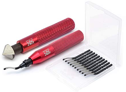 AFA Tooling Deburring Tool with 10 High-Speed Steel Rotary Burr Removal Blades and Countersink Hand Reamer