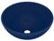 vidaXL Luxus Waschbecken mit Abflussloch Waschschale Aufsatzwaschbecken Waschtisch Waschplatz Handwaschbecken Rund Matt Dunkelblau 32,5x14cm Keramik