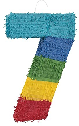 Pinata Nummer 7 (37 cm x 53 cm) – lebendiges, mehrfarbiges Partyzubehör – perfekt für Kindergeburtstage und Festlichkeiten – 1 Stück