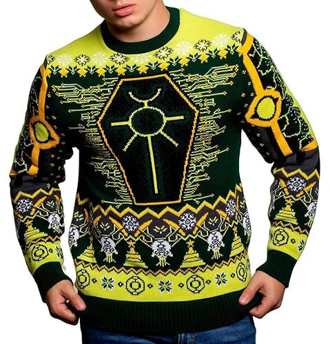Warhammer 40.000 Necron Strickpullover Weihnachtspullover Unisex für Damen oder Herren - Hässlicher Pullover 40k Geschenk Gr. XX-Large, Mehrfarbig