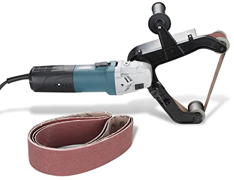 Jiubiaz Rohrbandschleifer 760mm, 1300W, 230V, mit 3 Körnungen 80/100/120, für schleifen und polieren