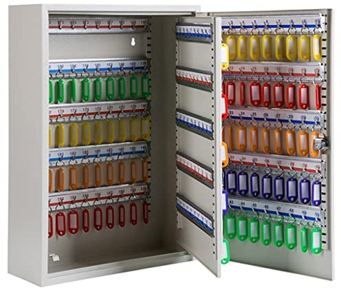 Schlüsselschrank-Schlosskasten, 200 Positionen, Verstellbarer, An Der Wand Befestigter Schlüssel-Organizer Mit Haken Und Markierbarem Schlüsselnummernschild Für Büro, Schule