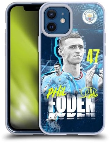 Head Case Designs Officially Licensed Manchester City Man City FC Phil Foden 2022/23 First Team Soft Gel Case Compatible With Apple iPhone 12 / iPhone 12 Pro