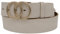 AnnaMatoni Damen Gürtel in weichem Rindsleder mit Doppel O-Ring Schnalle in Gold Nickelfrei 4cm Breit Damen Ledergürtel Echt Leder (Weiß 100, TW115-130cm Gesamtlänge)