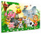 Tableau plexiglass décoration murale, impression sur verre acrylique, tableau déco, Tableau verre acrylique déco Les animaux rigolos de la jungle, 50x30 cm