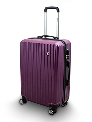Lacestone Barut Trolley Hartschalen Koffer Hartschalenkoffer Hardcase Größe L - Modell General (Lila)