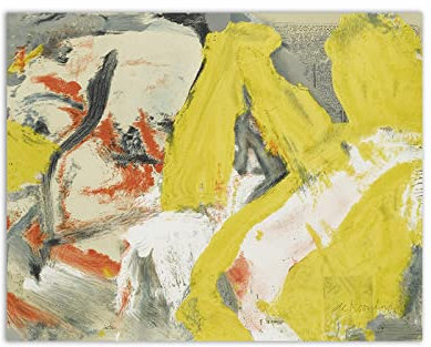 OZOOPY Abstrakte Leinwandbilder,Willem de Kooning Berühmte Gemälde Druck auf LeinwandMan And Blonde Reproduktionen auf Leinwand,Poster und Drucke für Wohnzimmer 90x120cm(35x48in) Rahmenlos