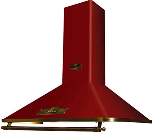 Kaiser Retro Designer Dunstabzugshaube A 9315 RotEm 90cm/Wandhaube EMPIRE/ 910m³/h/Kaminhaube Bordeaux – Empire/Griff – Bronze/Abzugshaube Inkl.Umluftset/Abluft