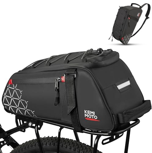 KEMIMOTO Rear Bike Rack Bag - 8L PVC Water Resistant Ebike Bags for Bicycle
