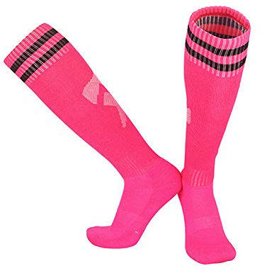 ETORRY Fußballsocken,Die Rutschfesten Running Baseball Fußball-Socken Unisex, der Jungen Tragen Fußball-hohe Schlauch-Socken 3 Paar zur Schau. (Small,Pink)