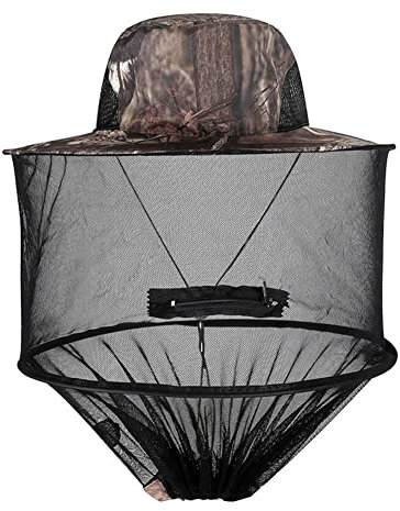 Yurosiay Unisex Sonnenhut Mit Moskitonetz Abnehmbar Faltbar Outdoor Angelhut Hut kopfnetz Insektenschutz Hut Bienenhut Imkerhut Mit Schleier Mückennetz Hut Gartenhut Moskitohut Tarnung 9#