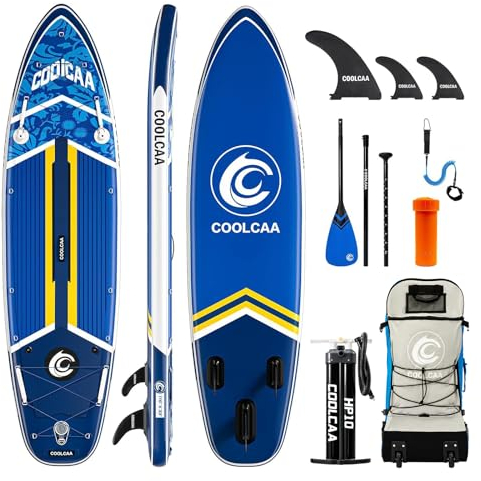 COOLCAA Stand Up Paddling Board mit Premium SUP Zubehör, Tragkraft bis 200kg, SUP Board für Erwachsene und Jugendliche Aller Niveaus