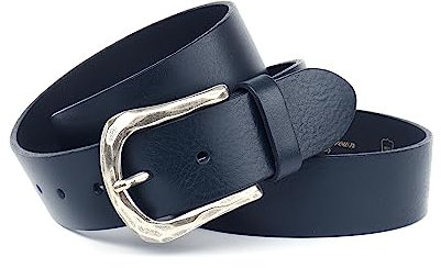Anthoni Crown Unisex Ledergürtel Gürtel, dunkelblau, 105