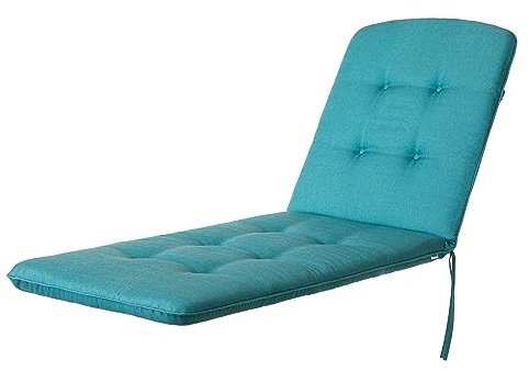 HOBBYGARDEN Outdoor/Indoor, Sonnenliegen, Sitzkissen, Sitzpolster, Gartenmöbel Kissen, für Stuhle oder Liege, Polster, Sofa, 185 x 60 x 6 cm, Blau