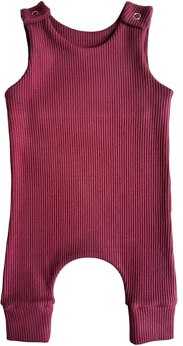 DreamBuy Soft Cotton Dungarees Custom Embroidered Design for Newborn to Toddler, Safari & Christmas Themes, Ideal Personalised Gift for Baby Shower or 1st Birthday (Claret Red, 12-18 Months)