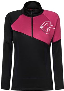 Rock Experience REWC01942-C774 Urus Woman Fleece Donna Maglia Lunga 0208 Caviar+2000 Cherries Jubilee M